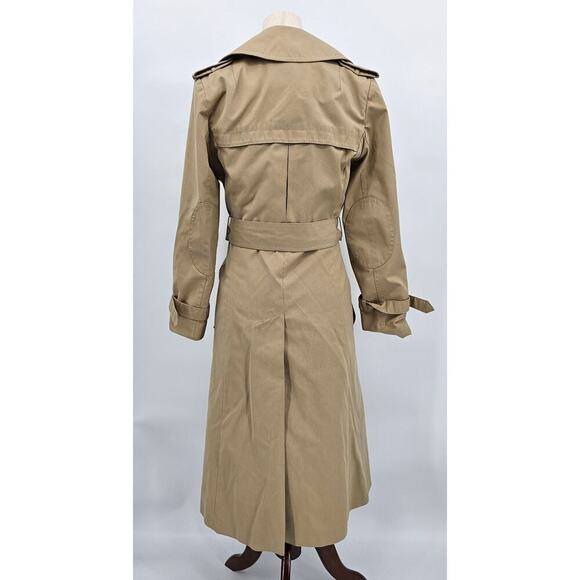 Vtg Women's XS Tan Trench Coat w/Detachable Blue Plaid Wool Liner & Collar - Picture 3 of 16